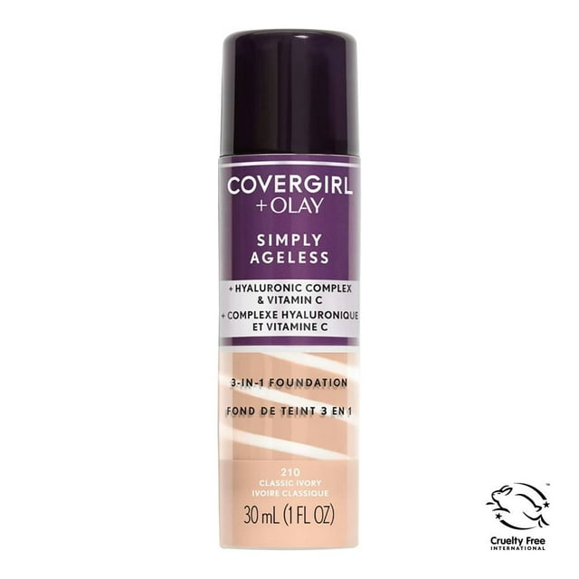 Base de maquillaje Covergirl Simply Ageless 210 classic ivory 3 en 1 anti-edad 30 ml