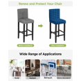 thumbnail image 3 of Black Blue Plaid Bar Stool Covers Set of 6, Country Buffalo Checked Gingham Stretch Washable Bar Chair Covers with Backs, Removable Pub Counter Height Chair Cover for Kitchen Dining Room Cafe, 3 of 7