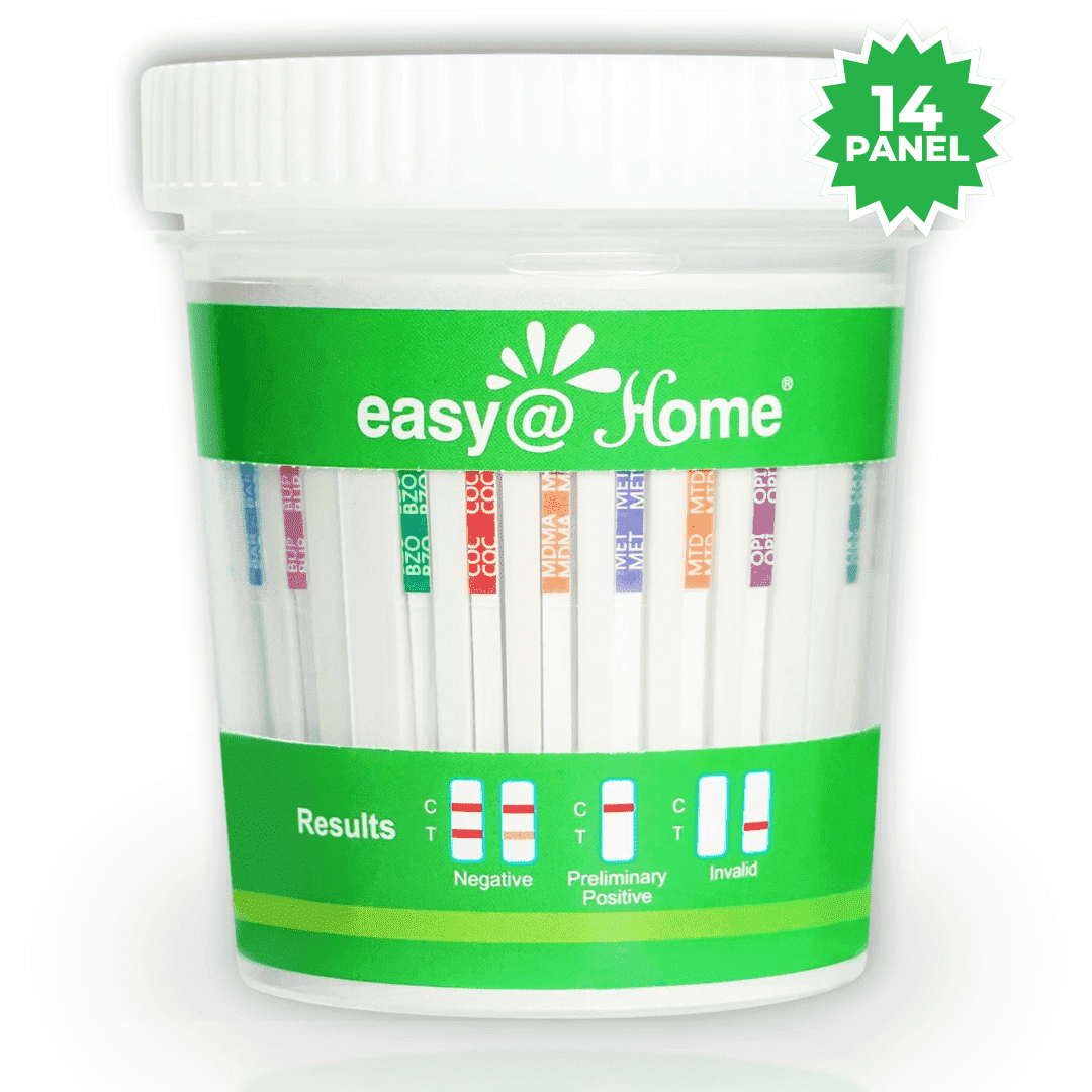 Easy@Home 14 Panel Urine Drug Test for Marijuana, Cocaine, Opiates, 1 Ct