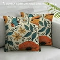 thumbnail image 3 of PRATYUS  Yellow Orange Blue Mushrooms Outdoors Pillow Covers 20x20,Retro Boho Floral Decorative Throw Pillows for Couch,70s Vintage Abstract Plant Decor Cushion Cover for Bed Car Safa White, 3 of 5