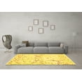 thumbnail image 3 of Ahgly Company Machine Washable Indoor Square Abstract Yellow Contemporary Area Rugs, 6' Square, 3 of 4