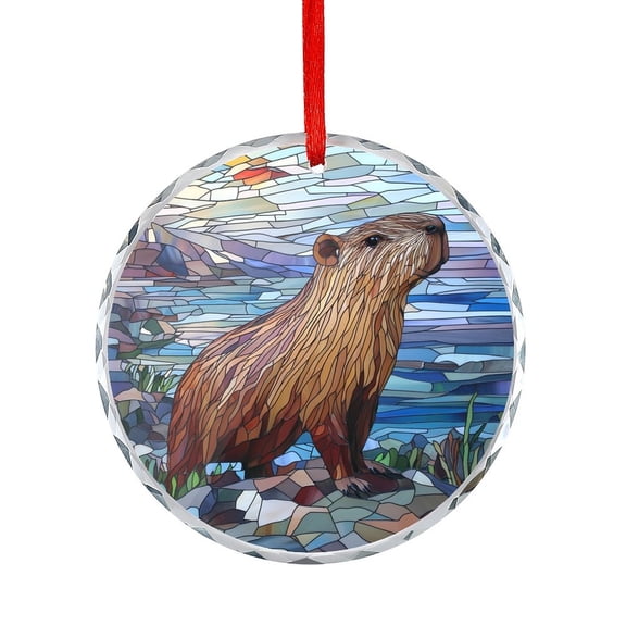 Capybera Glass Ornament Gift Exchange Present Ideas Winter Holiday Decor  Crystal Glass Christmas Decor with Holiday Design