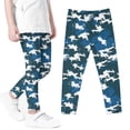 thumbnail image 2 of Baby Girls' and Toddler Pull On Linen Pants Full Length Pants Girls Camouflage Printed Pants High Waist Stretchy Soft Tights Kids Summer Leggings for School Wearing Blue 7 Years, 2 of 5