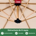 thumbnail image 2 of Sombrilla Tipo Madera Jardin Exterior 2.9m Playa Terraza Beige Jardimex, 2 of 8