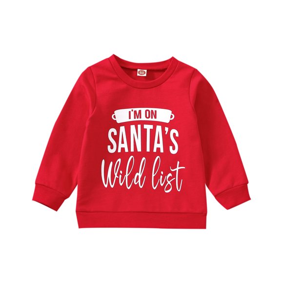 JLMSPLWG Funny Christmas Tshirt Vintage Santa Shirt Red Christmas Shirt Teen Girls Sweatshirts Girls' Fashion Hoodies & Sweatshirts Size 3t Boys, Red 6-12 Months