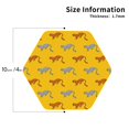 thumbnail image 3 of Pofeuu Leopard Print Print Leather Coasters Set of 6, Round Cups Mugs Mat Pad for Home Kitchen Heat Resistant Drink Coasters,Hexagon, 3 of 7