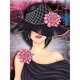 thumbnail image 2 of Cuadros Decorativos Kit de pintura de diamante 5D de mujer con sombrero taladro Wdftyju redondo completo arte de pared artesanal mosaico decorativo imagen de diamantes de imitación decora, 2 of 7
