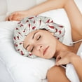 thumbnail image 5 of red Chili Pepper Silk Bonnet for Sleeping Women Men, Adjustable Elastic Satin Bonnet Bonnet for Sleeping, Soft Similar Silk Curly Cuteness Hair Bonnet for Sleeping, 5 of 7