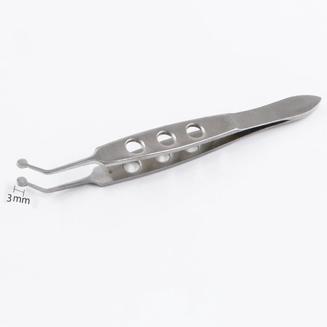 Pinzas para glándulas de Meibomio, herramienta para ojos oftálmicos de material acero inoxidable, pinzas de clip para herramientas de precisión, para , Cabeza forma Cabeza Redonda Pequeña Yinane Fórceps para glándulas de Meibomio