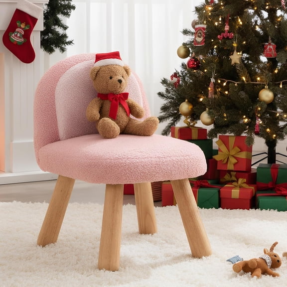 Toddler Armchairs , Kids Chairs, Toddler Chair with Wooden Legs, Kid Sofa Ages 1-4, Kids Furniture, Preschool Chairs for Playroom, Bedroom & Kindergarten, Pink