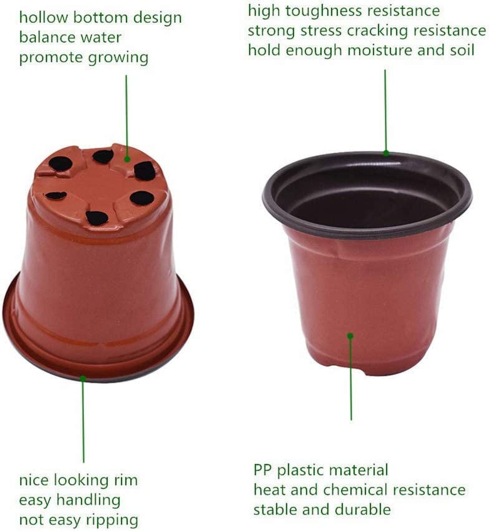 PET-U 100PCS Plastic Plant Flower Pots Nursery Garden Seedlings Starting Pot Container
