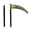B, variant on Nnndbs Halloween Grim Reaper Scythe Prop, 32 Inch Lightweight Plastic Sickle Toy for Cosplay Costume Party Décor and Events