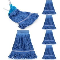 6 Pcs Commercial Mop Head Replacement Floor Cleaning Wet Mop Head Refills Heavy Duty Commercial General Cleaning(Blue)
