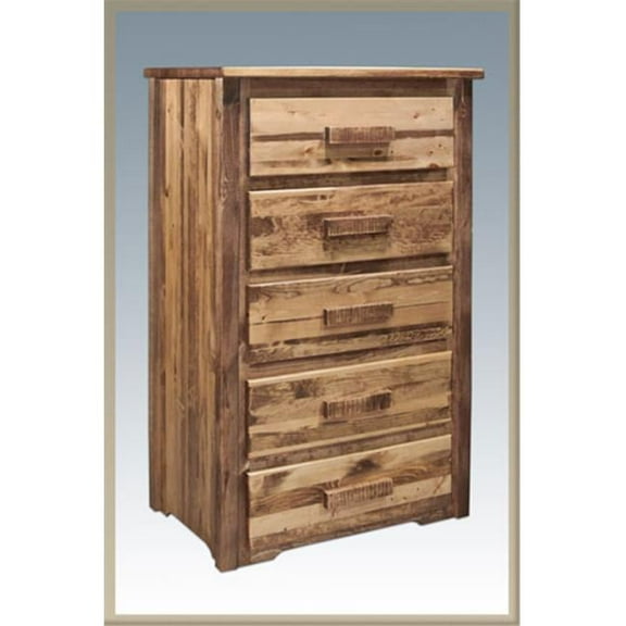 Homestead 5 Drawers Chest - Stained and Lacquered