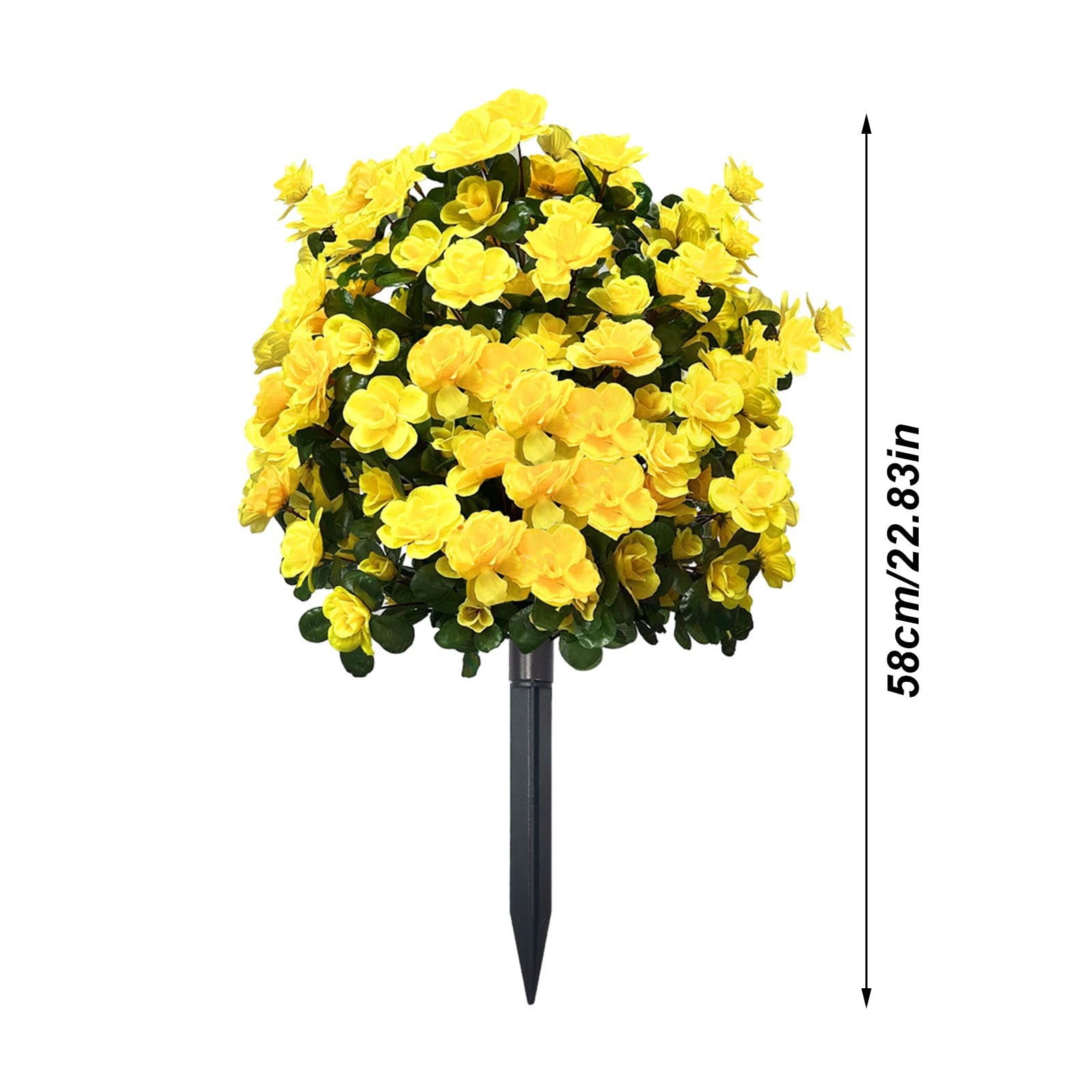 4PCS Outdoor Artificial Flowers with Stakes - 22.8" Greenery Shrubs for Garden & Patio, Weatherproof Decorative for Farmhouse, Wedding & Mother's Day Decor