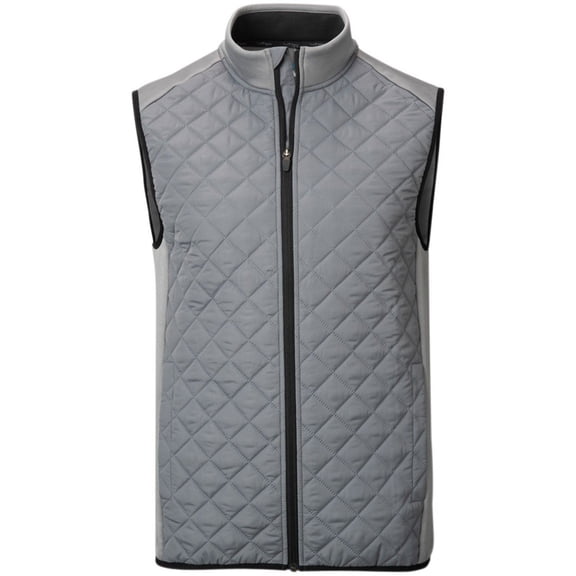 TGW Men's Quilted Golf Vest for Golfing Grey 2Xl
