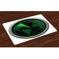thumbnail image 1 of Ambesonne Airplane Place Mats Set of 4, Plane Flight Screen, Standard Size, Green Black, 1 of 4