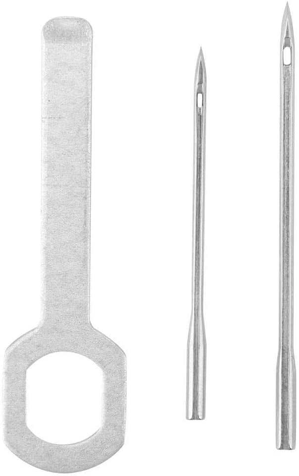 ABCISI Leather Sewing Awl Hand Stitcher with Craft Accessories Set, Hand Awl Tool, 2 Sizes Needles and Wrench for Quick Belt Repair lockstitch, DIY Craft, Leather, Heavy Fabric, Canvas, Bags