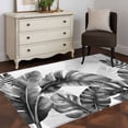 thumbnail image 3 of Hallway Runner Rugs 2.7x5 Ft, Grey Black Leaves Non Slip Area Rugs for Kitchen Bedroom Entryway, Summer Botanical Watercolor Leaf Washable Carpet Runner Rug Floor Mats for Bedroom Home Decor, 3 of 8
