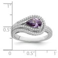 thumbnail image 3 of Auriga Fine Jewelry 925 Sterling Silver with 14K Rh-plated Purple CZ Ring Size 7 for Women, 3 of 5