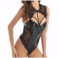 thumbnail image 2 of Moda de mujer Sexy Sling Lace Spcing Ropa interior de cuero artificial Body Lencería Fridja nalpqowj38633, 2 of 8