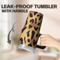 thumbnail image 5 of Leopard 20oz Stainless Steel Tumbler with Handle and Straw – Insulated Travel Cup with Sliding Lid, 360° Full Wrap Printed Mug for Home, Outdoor & Sports Use, 5 of 6