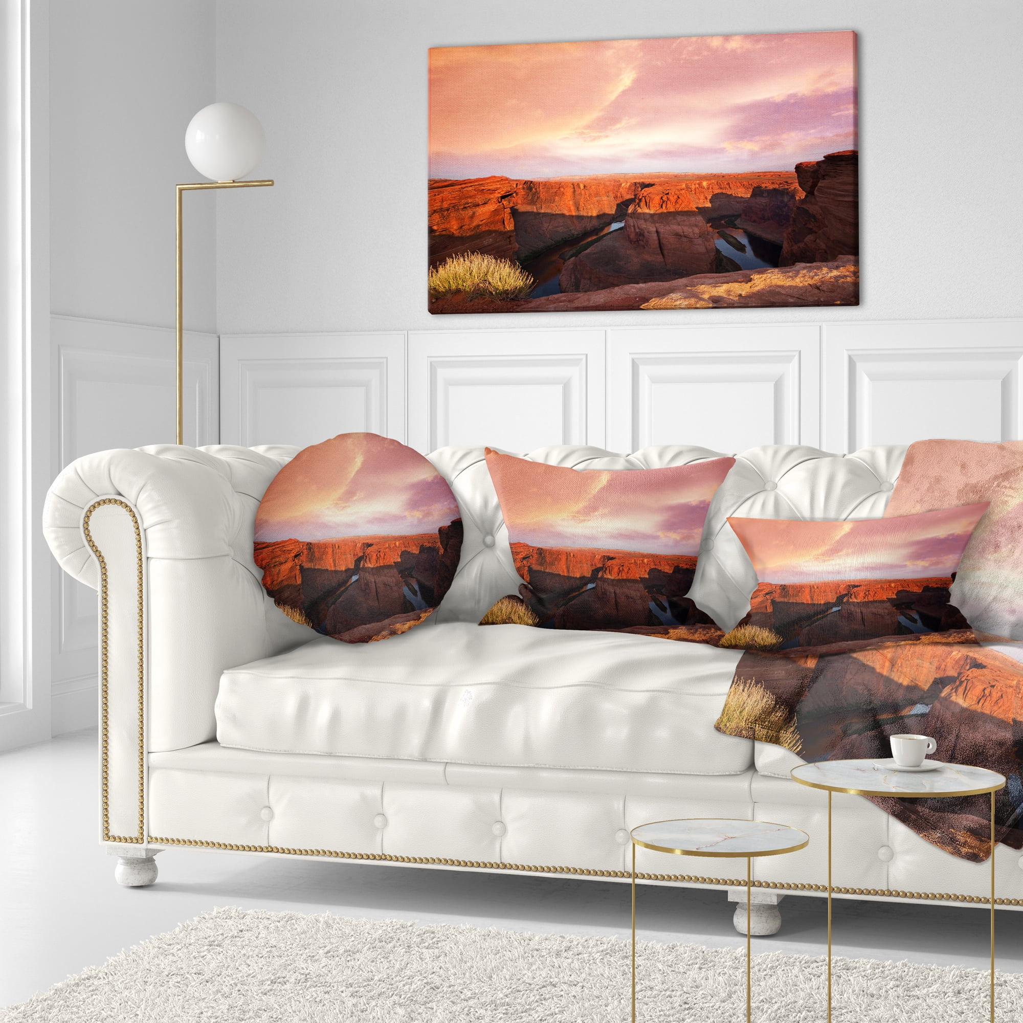 Designart 12" x 20" Red Polyester Throw Pillow