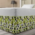 thumbnail image 1 of Forest Bed Skirt, Wild Fruits Blackberry Branches in the Nature Leaves Organic Eating, Elastic Bedskirt Dust Ruffle Wrap Around for Bedding Decor, 4 Sizes, Dark Purple Yellow Green, by Ambesonne, 1 of 2