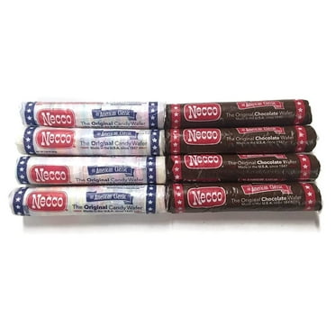 Necco Candy Wafers Variety Bundle, Original and Chocolate Flavors Rolls, 8 Count