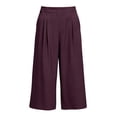 thumbnail image 4 of Enjoytime Womens Capri Pants High Waist Pleated Wide Leg Capris Summer Casual Loose Plus Size Pants with Pockets, 4 of 7