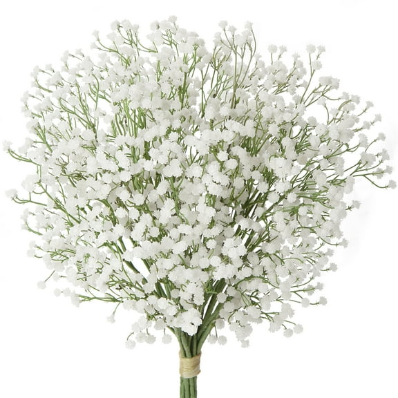 10 Pcs Artificial Flowers Baby's Breath 23.6" Faux Baby Breath Wedding Flower Arrangement White Home Decor