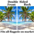 thumbnail image 2 of Tropical Beach Ocean Sea Palm Tree Summer Blue Landscape House Flag 28" x 40" Double Sided Polyester Welcome Yard Garden Flag Banners for Patio Lawn Home Outdoor Decor, 2 of 4