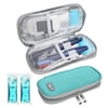 YOUSHARES Insulin Cooler Case with 2 Ice Packs Portable Diabetic Cooler Travel Case Carrying Diabetic Cooler Case (Green)