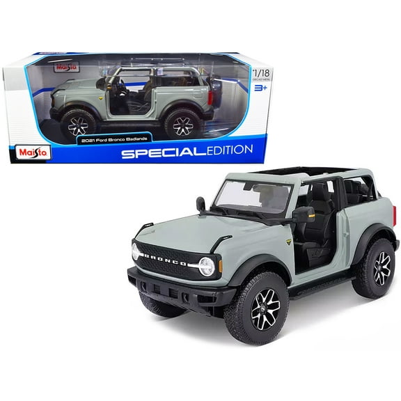 2021 Ford Bronco Badlands Light Gray "Special Edition" 1/18 Diecast Model Car by Maisto