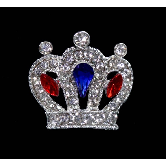 #14669RWB - Cluster Royal Crown Pin - Red White and Blue