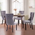 thumbnail image 3 of QIANYA INC Dining Chairs Set of 6, Luxury Upholstered Velvet Kitchen Chairs Side Chair with Padded Seat Back and Solid Wood Legs - N/A Grey, 3 of 5