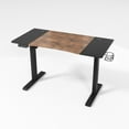 thumbnail image 1 of LJ 53” Electric Height Adjustable Sit-Stand Computer Desk - Wood/Black, 1 of 3