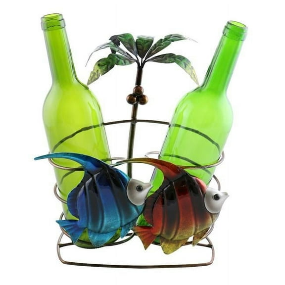 Three Star Import & Export ZL706 11 x 9 in. Palm Tree & Fish 2 Wine Bottle Holder