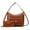 Cognac, variant on Clara Vegan Leather Women's Shoulder Bag & Wristlet Wallet, Chic Hobo Purse Handbag by Mia K - Charcoal Gray