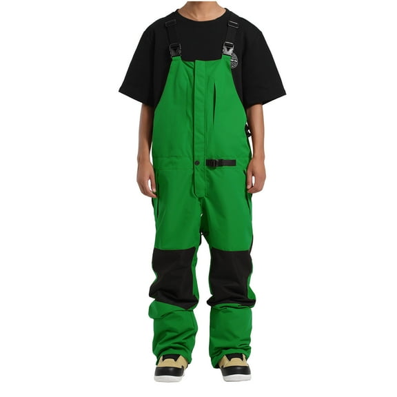 FNFYFH Mens Baggy Ski Bibs Insulated Warm Snowboard Pants Waterproof Windproof Snow Overalls