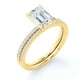 thumbnail image 4 of JeenMata Anillo Nupcial con Engaste de 4 Puntas, Cuerpo Pavé de Talla Esmeralda de 1,5 Quilates, Engastado en Oro Amarillo de 18 K sobre Plata, 4 of 6