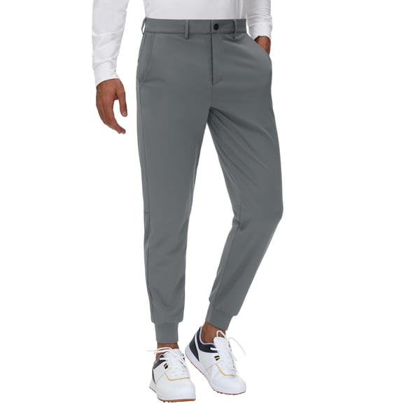 Pantalones deportivos de golf JWM Stretch para hombre, ajustados, con trabillas