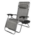 thumbnail image 1 of Outdoor Adjustable Zero Gravity Lounge Chair Widened Folding Reclining Patio Chairs Leisure Recliners Padded Seat Gray with Cup Holder and Removable Pillow for Lawn, Porch, Camping, Support, 1 of 7