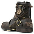 thumbnail image 6 of OSSTONE Moto Boots Chukka Boots for Men Fashion Zipper-up Leather Casual Shoes 5008-1-D-7 Retro Dark Brown, 6 of 6