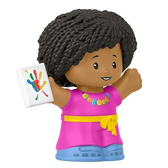 Replacement Part for Collectible Fisher-Price Little People Dollhouse Schoolhouse Playground Playset JCW82 - Replacement African American Art Teacher Figure Dressed in Pink
