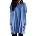 thumbnail image 1 of GigrtiJin Haut d'Automne 2024 pour Femmes Manches Longues Col Rond Grande Taille Chemises Légères Mode Tunique avec Poches, 1 of 6