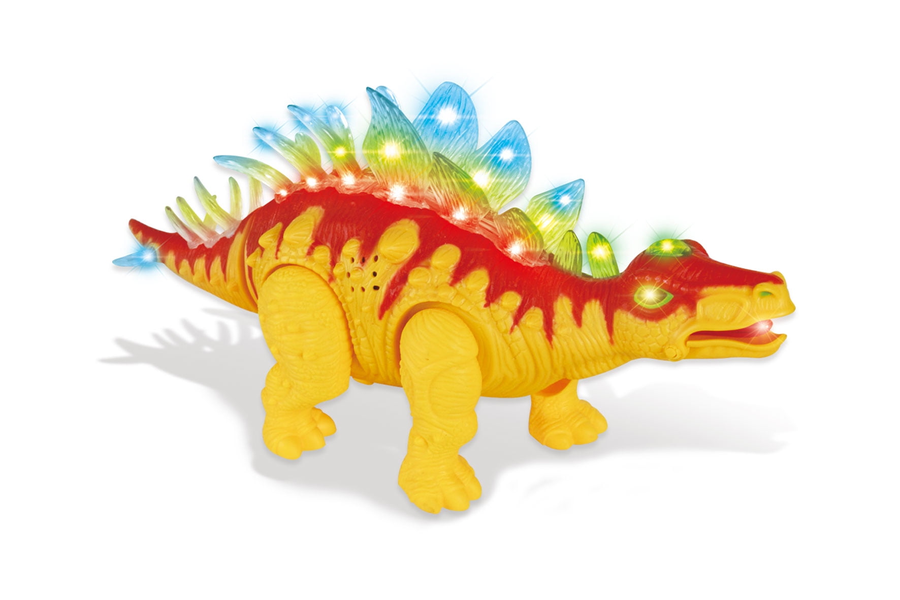 Walking  Dinosaur Stegosaurus Kids Light Up Toy Action Figure Sounds Movement 