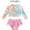 Pink, variant on REDARER Girls' Swimsuit Long Sleeve Two Piece Bow Knot Swimwear Rash Guard Ruffle Rare Hem Cuffs,Girls Swimsuit,9-12 Months