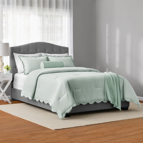 Mainstays 5-Piece Scallop Comforter Set, King
