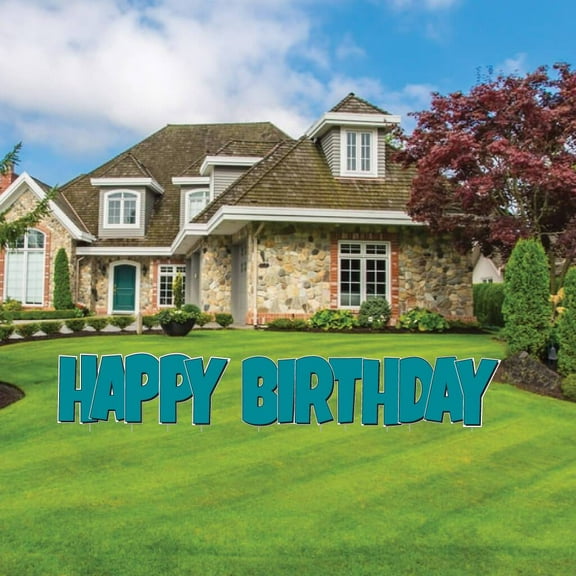 VictoryStore Teal EZ Happy Birthday Display, Teal Easy Setup Birthday Decorations, 19863